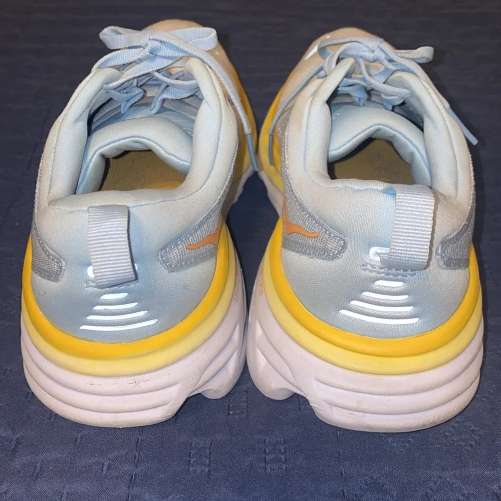 Hoka One One Bondi 8 Blue and Yellow woman’s sz 8.5B - Picture 2 of 7